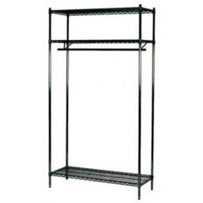 TUBO reol m. bjlestang - Sort - H220 x B122 x D36/D46 - 3 hylder