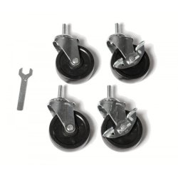 TUBO rubber wheels, 4 piece set for TUBO steel shelving system