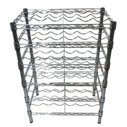 TUBO Metal vinreol - Chrome - H90 x W60 x D36 - 6 shelves