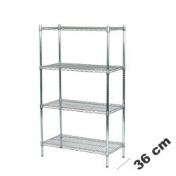 Steel shelf - TUBO shelf in chromed steel with 4 shelves h160 cm