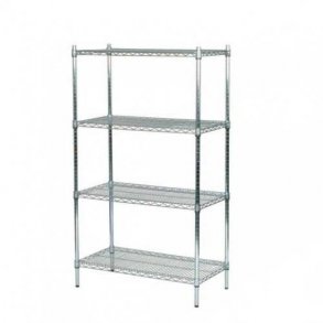 Steel shelf - TUBO hylla i frkromat stl med 4 hyllor h160 cm