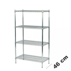 Steel shelf - TUBO shelf in chromed steel with 4 shelves h160 cm