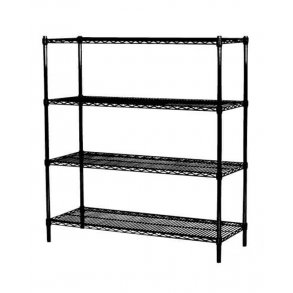 TUBO reol - Sort - H160 x B122 x 36/46 cm dyb med 4 hylder