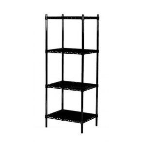 Steel shelf black - TUBO shelf - H160 x W61 x 36/46 cm deep with 4 shelves