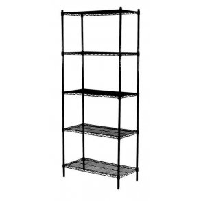Tall steel shelf - TUBO - H220 x W91 x 36/46 cm deep with 4 shelves