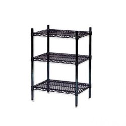 TUBO reol - Sort - H90 x B61 x 36/46 cm dyb med 3 hylder