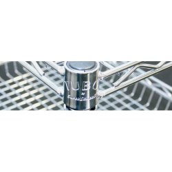 Steel shelf - TUBO shelf in chromed steel with 4 shelves h160 cm