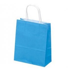 Turquoise paper bag with twisted handle - H31 cm - 50 pcs