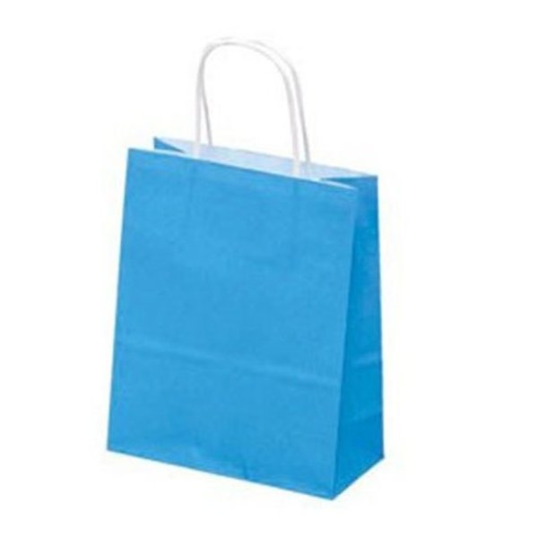 Turquoise paper bag with twisted handle - H31 cm - 50 pcs