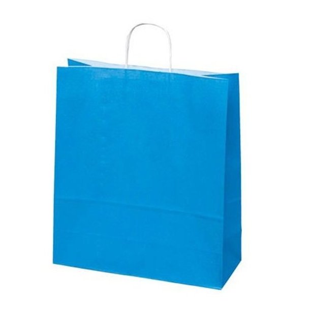 Turquoise paper bag with twisted handle - H44 cm - 50 pcs