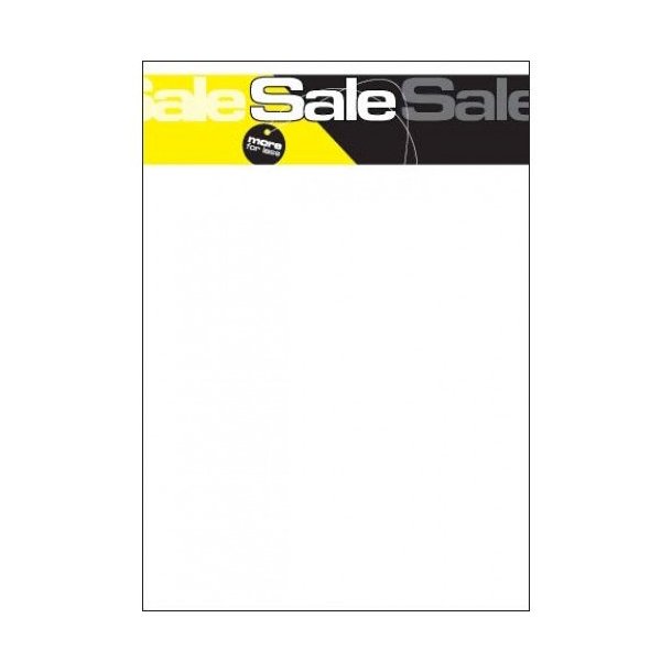 Sales material, Sale theme 7 - SALE more for less - yellow and black 