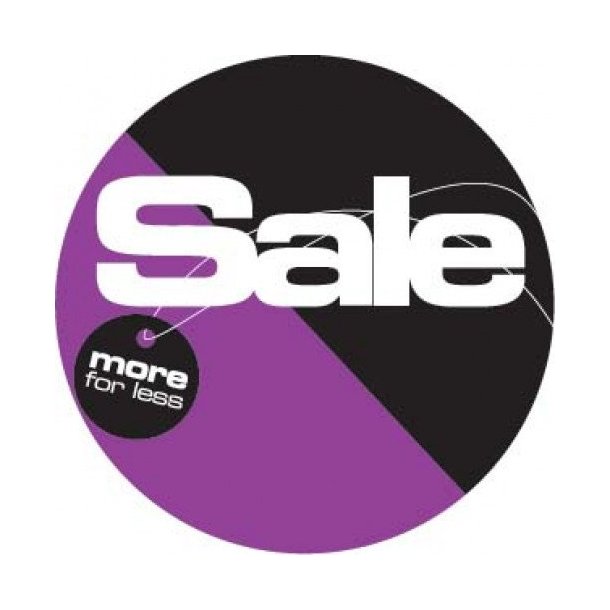 Sales material, Sale theme 8 - SALE more for less - purple and black 