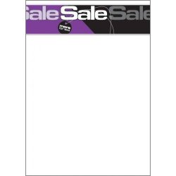 Sales material, Sale theme 8 - SALE more for less - purple and black