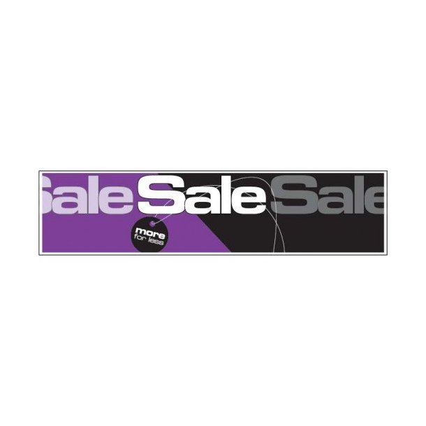 Sales material, Sale theme 8 - SALE more for less - purple and black 