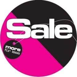 Sales material, Sale theme 9 - SALE more for less - pink and black