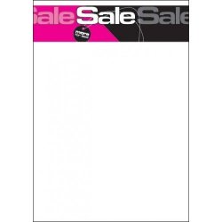 Sales material, Sale theme 9 - SALE more for less - pink and black