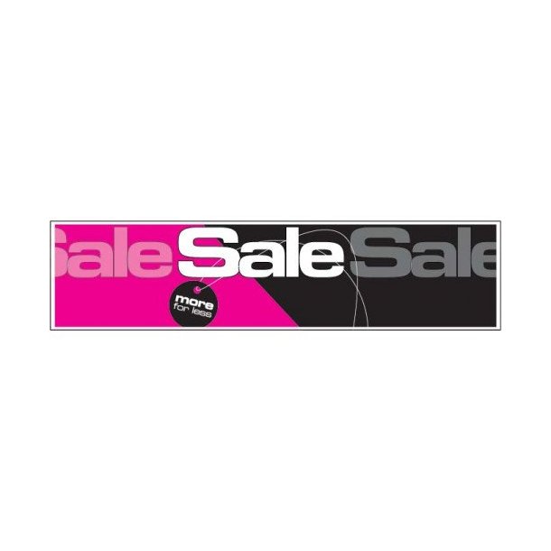 Sales material, Sale theme 9 - SALE more for less - pink and black 