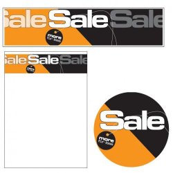 Sales material, Sale theme 10 - SALE more for less - brown and black