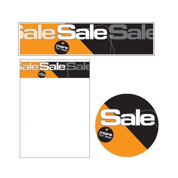 Sales material, Sale theme 10 - SALE more for less - brown and black