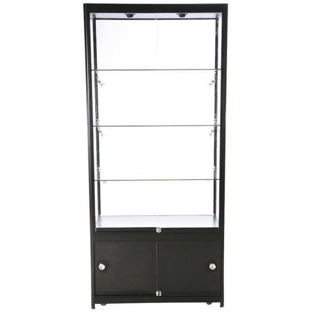 Vitrine glasskab med LED lys &amp; ls