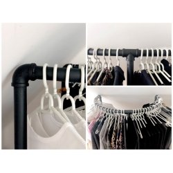 Curved pipe stand, black