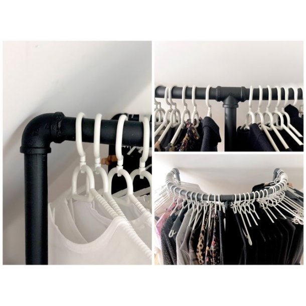 Curved pipe stand, black