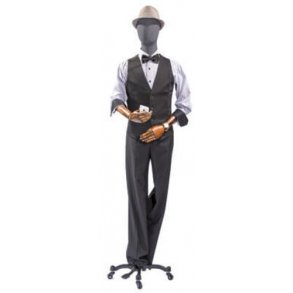 Vintage mäns torso - Gr - armar i mörkt eller svart trä - inkl. barfota