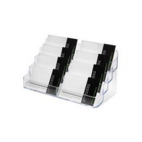 Visitkortshllare för bord 2 x 4 fack - klar akryl - 19,9 x 8,9 cm
