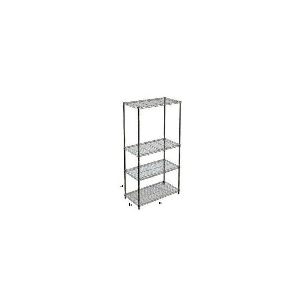 Wire shelf in chrome 200x36x91 cm - 4 shelves