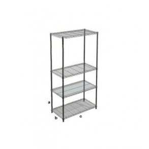 Wire shelf in chrome 200x46x61 cm - 5 shelves