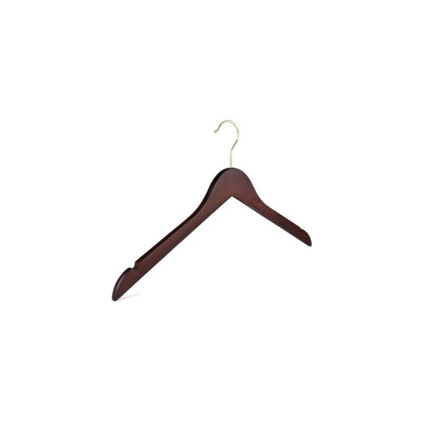 Hanger, flat, sturdy garment hanger with notch 45 cm Brown Walnut