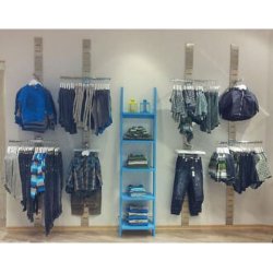 ZETA wall rail in shiny chrome and brushed satin chrome