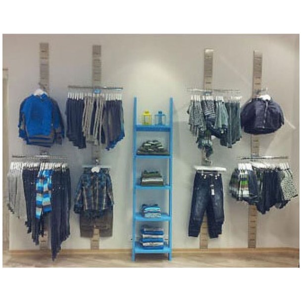 ZETA wall rail in shiny chrome and brushed satin chrome