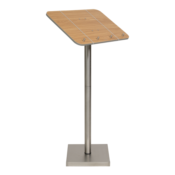 MENU STAND in stainless steel and teak