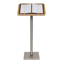MENU STAND in stainless steel and teak