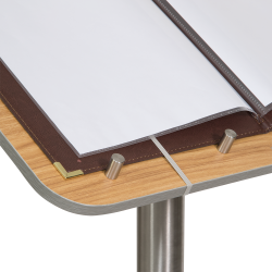 MENU STAND in stainless steel and teak