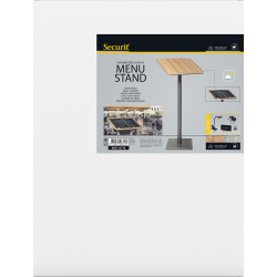 MENU STAND in stainless steel and teak