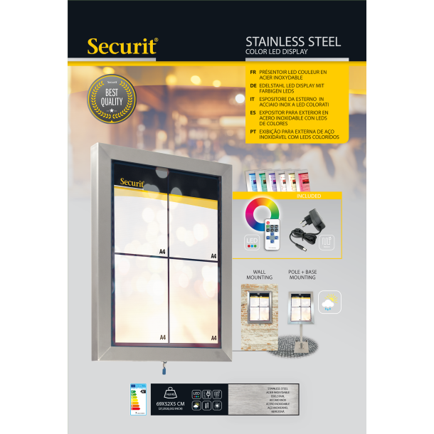 4xA4 STAINLESS STEEL informationsdisplay