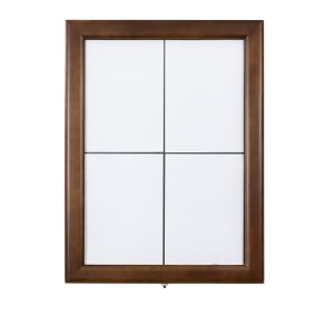 Klassisk informationsskärm i mörkbrun