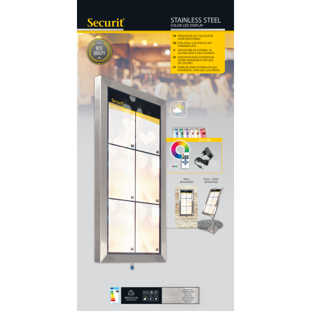 6xA4 STAINLESS STEEL information display