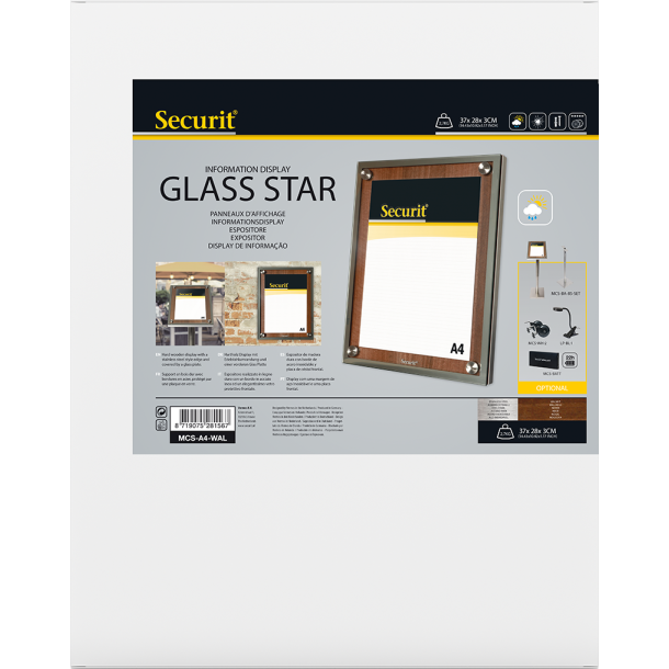 1xA4 GLASS STAR information display walnut