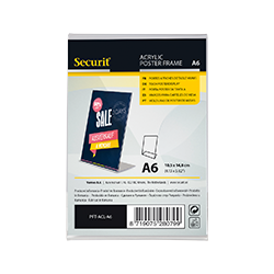 L-shaped A6 display frame in acrylic