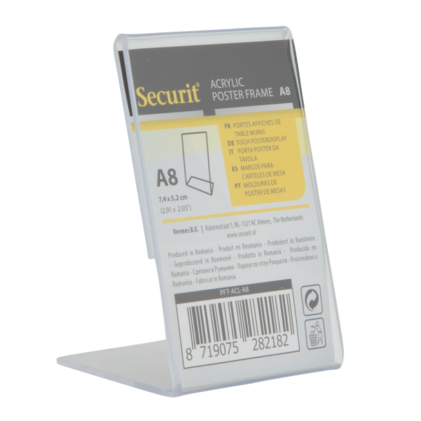 L-formet A8 display ramme i akryl