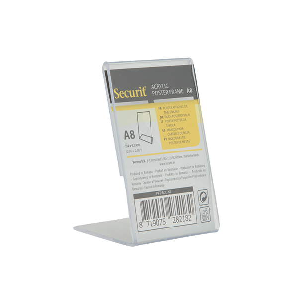 L-formet A8 display ramme i akryl