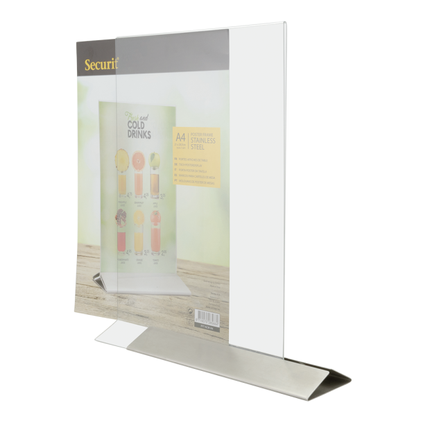 A4 display frame in stainless steel