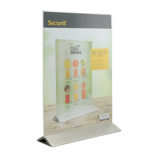 A4 display frame in stainless steel