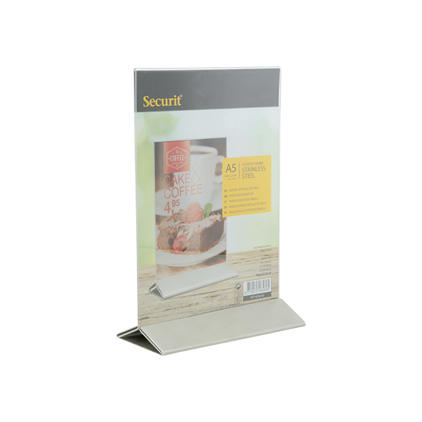 A5 display frame in stainless steel