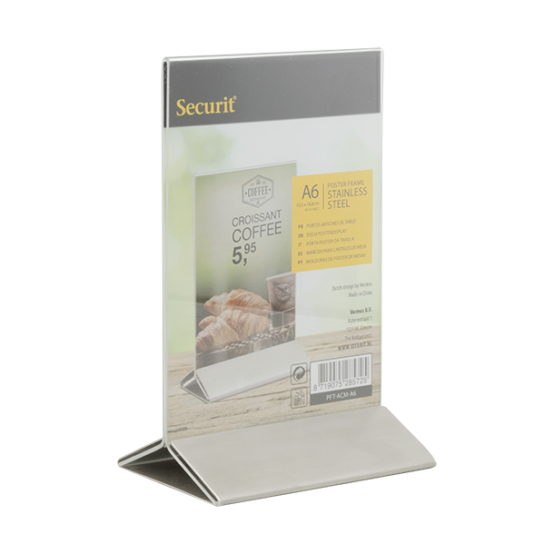 A6 display frame in stainless steel