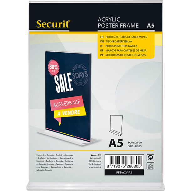 A5 acrylic display frame