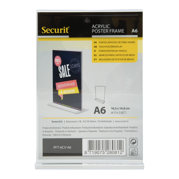 A6 display frame in acrylic